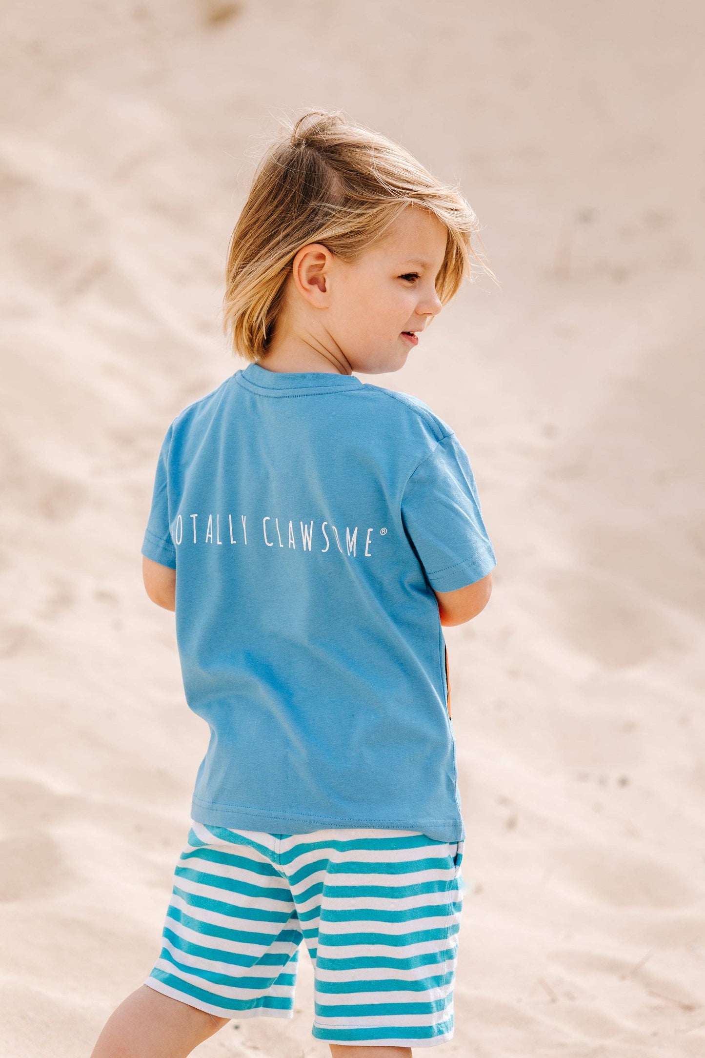 Gone Crabbing - Totally Clawsome T-shirt - Sailor Blue