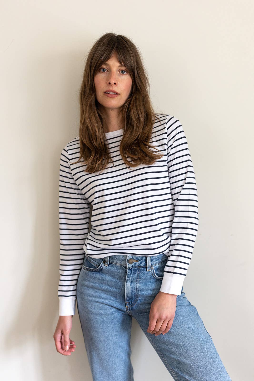 Ivy Audrey Organic Cotton Crew Navy Breton 100% Organic Cotton