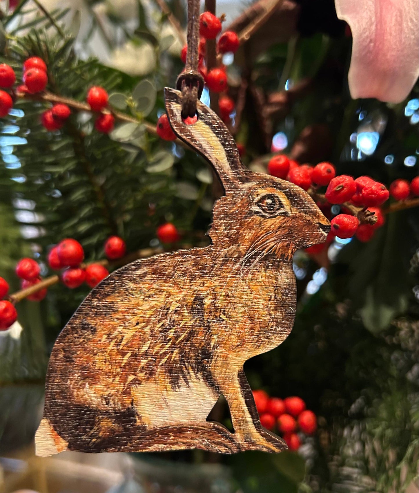 Clare O’Neill Artworks - Sitting Brown Hare birch plywood decoration