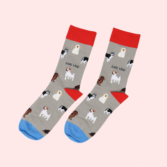 Bare Kind - Grey Dogs Socks