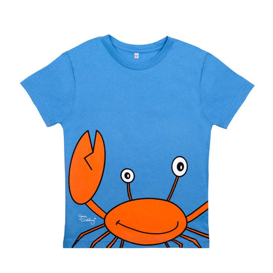 Gone Crabbing - Totally Clawsome T-shirt - Sailor Blue