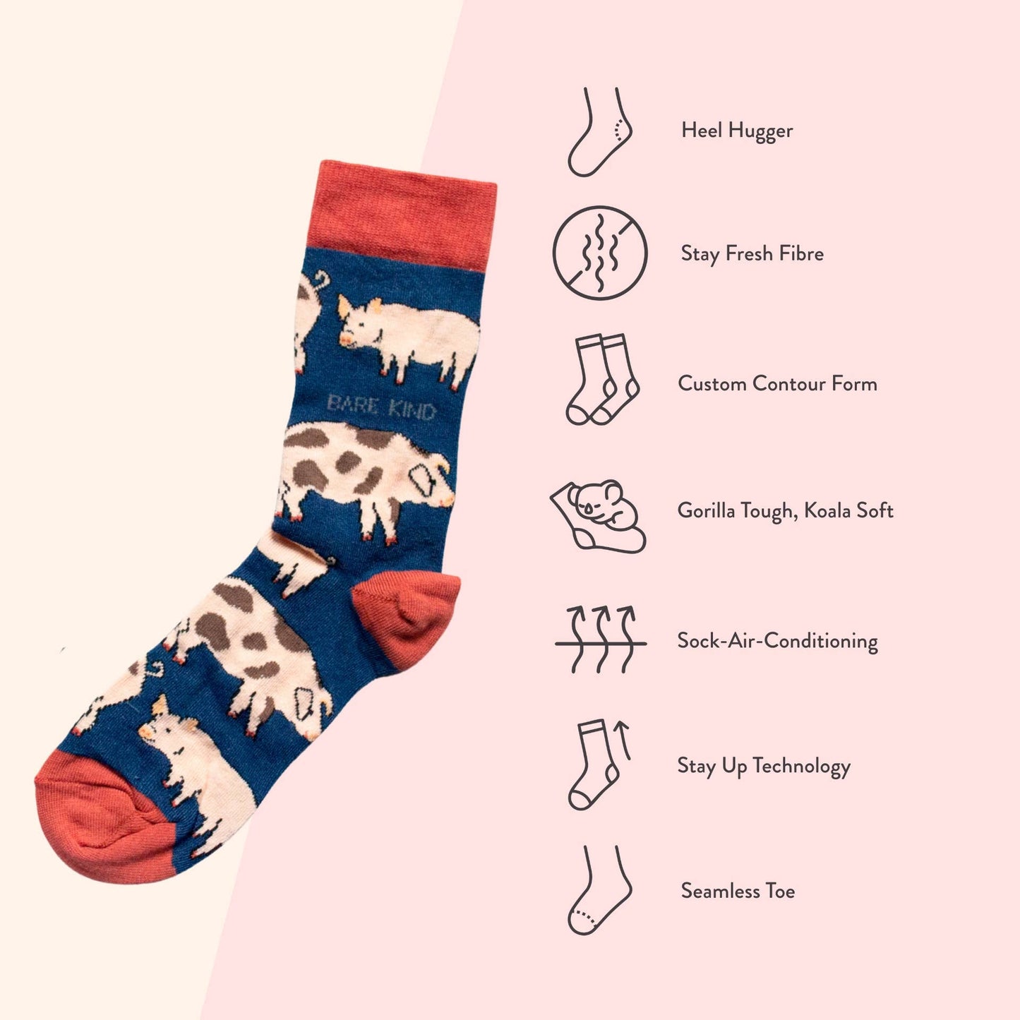 Bare Kind - Pig Socks