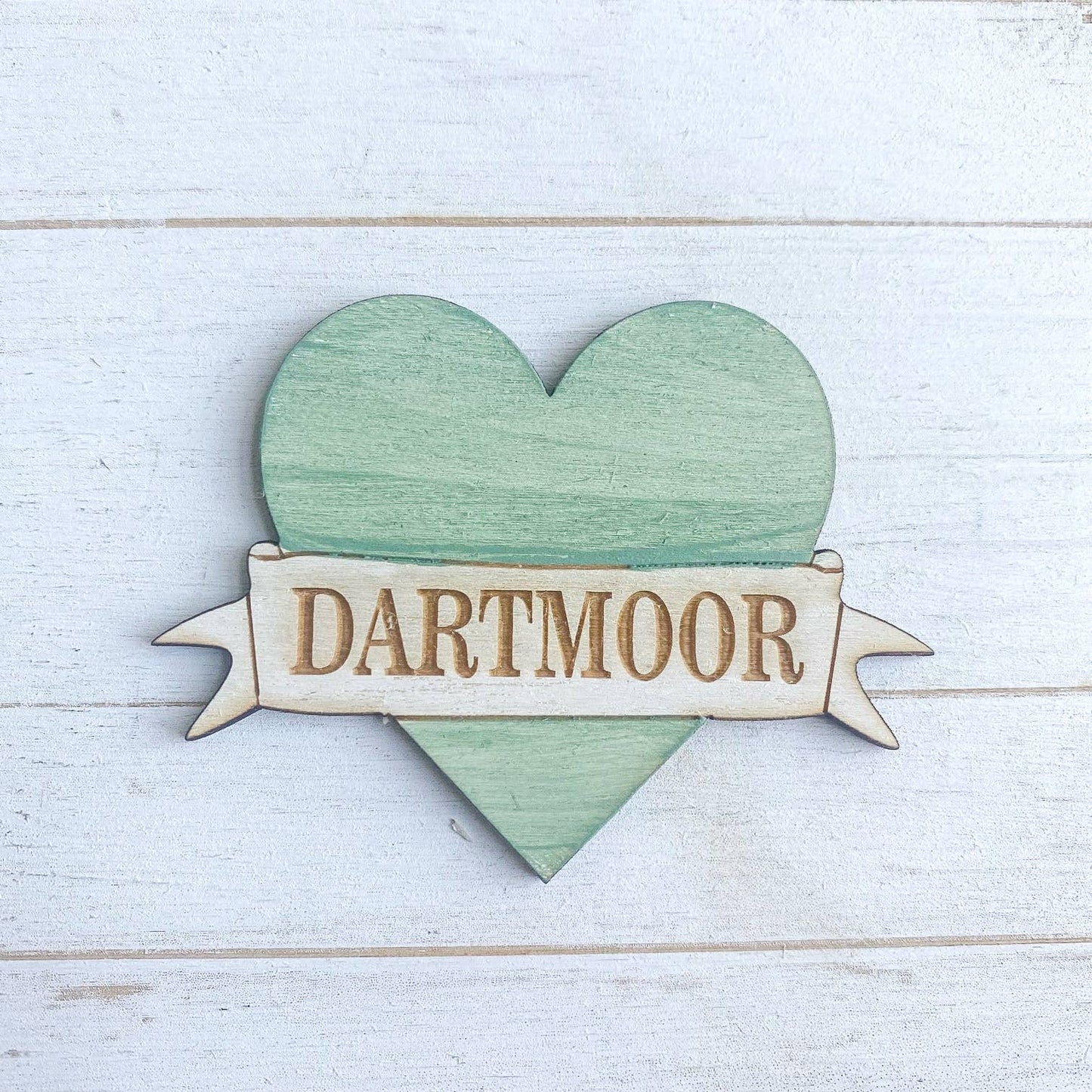 Gorgeous Little Bits - Green Moelfre Love Heart Magnet