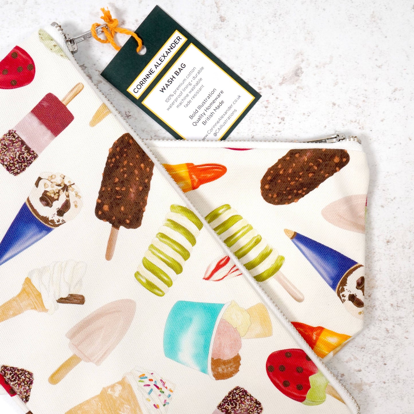 Ice Cream Wash Bag - British Made - Cosmetic Bag - Funny