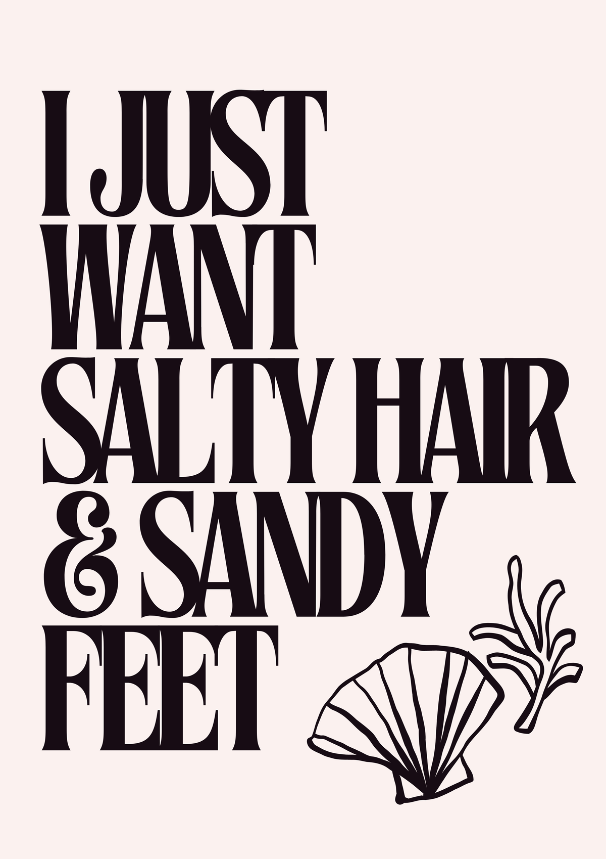 ON THE BEACH | Seaside Art, Modern Print, Trendy Poster