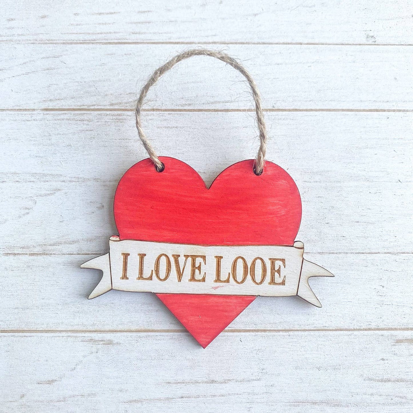 Mini Red Heart Location Personalised Custom Decoration