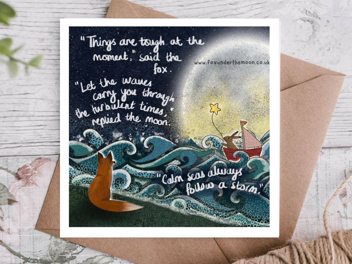 'Waves' - Greeting Card by Fox Under The Moon