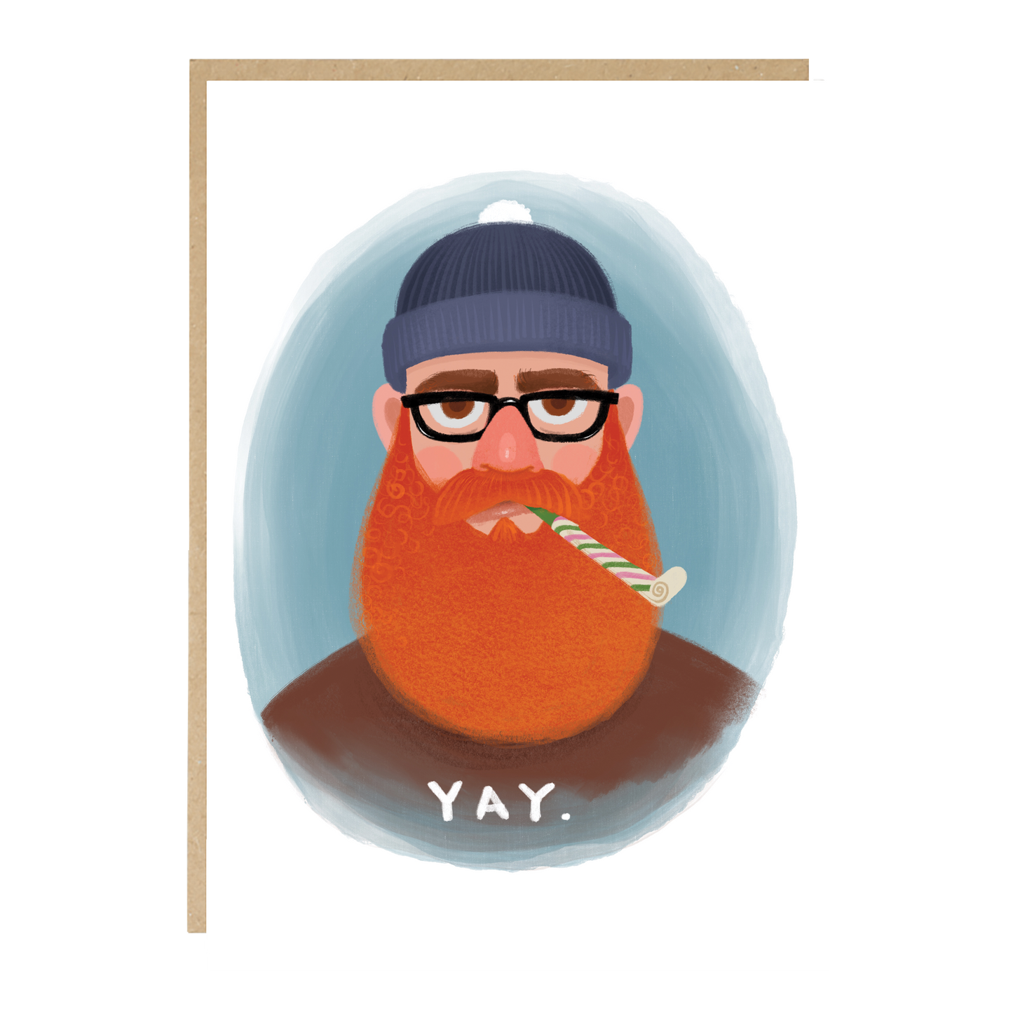 Yay - Bearded Man - Sarcastic Birthday, Congratulations Card