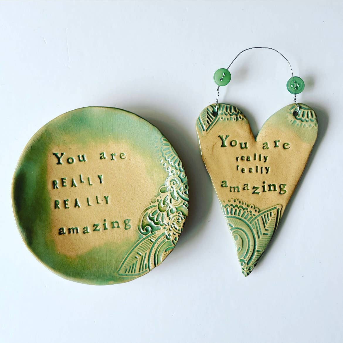Ceramic Jewelry Dish, "You Are Amazing" Trinket Dish
