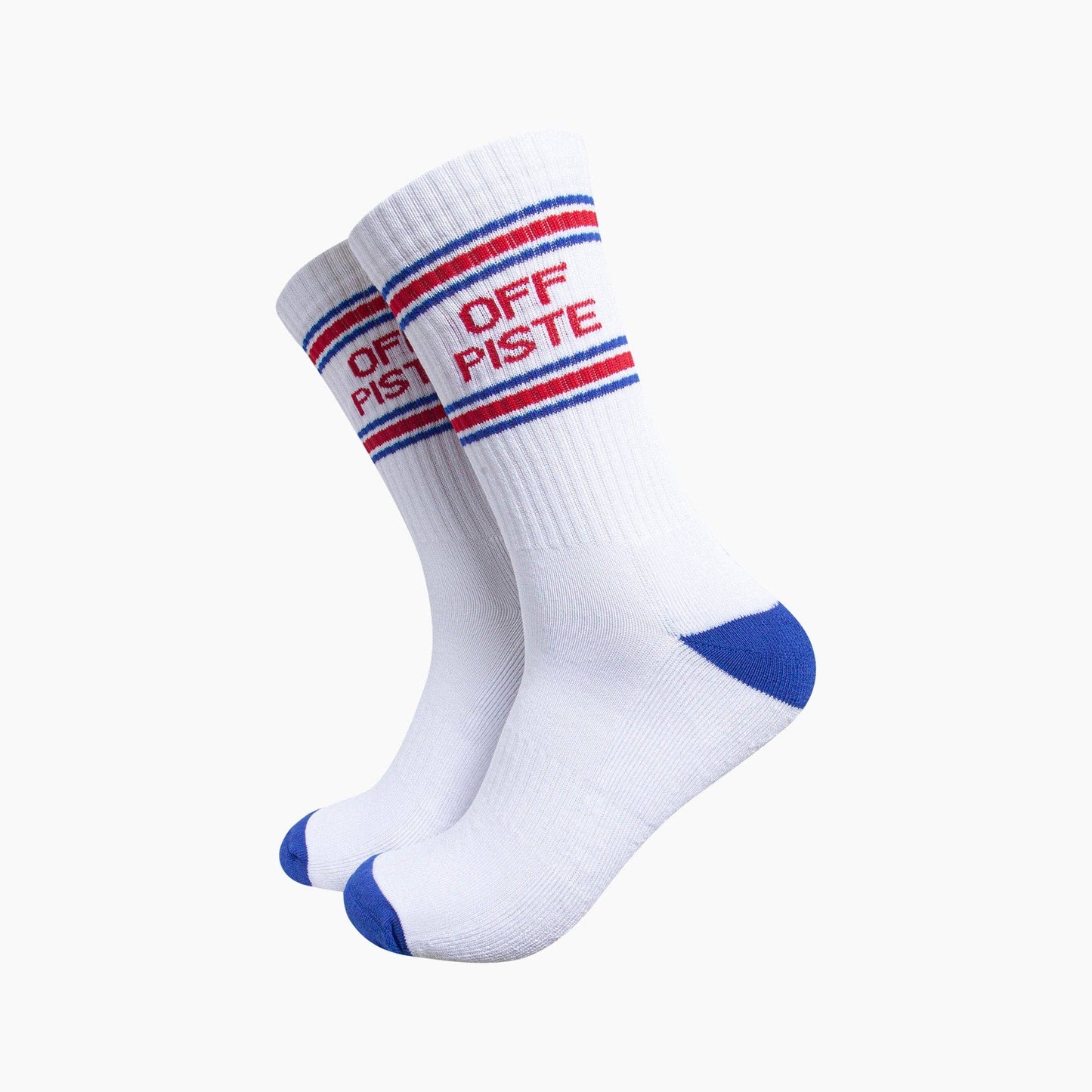 Off Piste Organic Cotton Sports Socks in White/Royal Blue