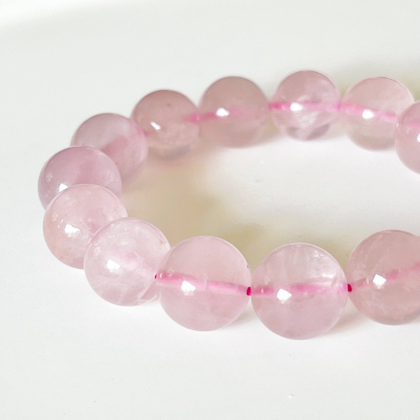 Ninaouity - Heart Chakra Natural Mozambique Rose Quartz Crystal Bracelet