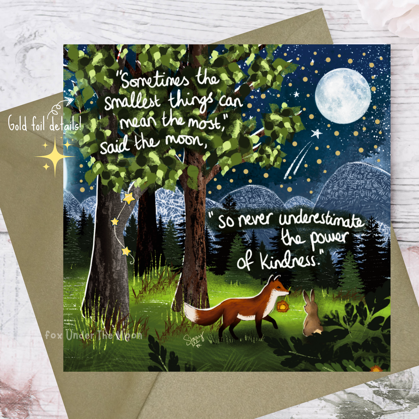 'The Smallest Things' -Greeting Card From Fox Under The Moon