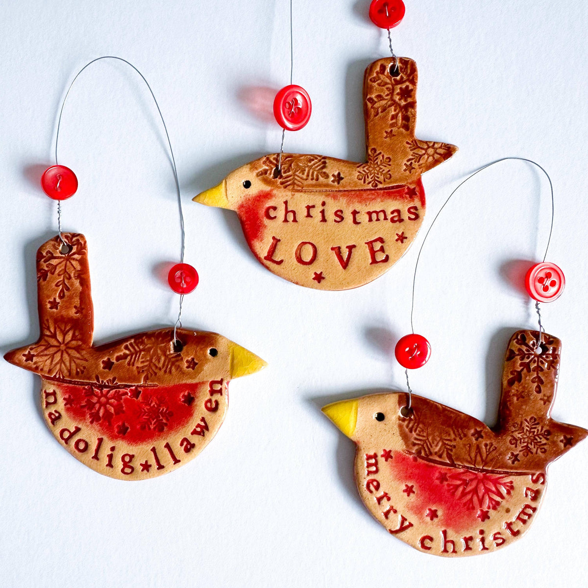 Handmade Merry Christmas Robin Tree Decoration