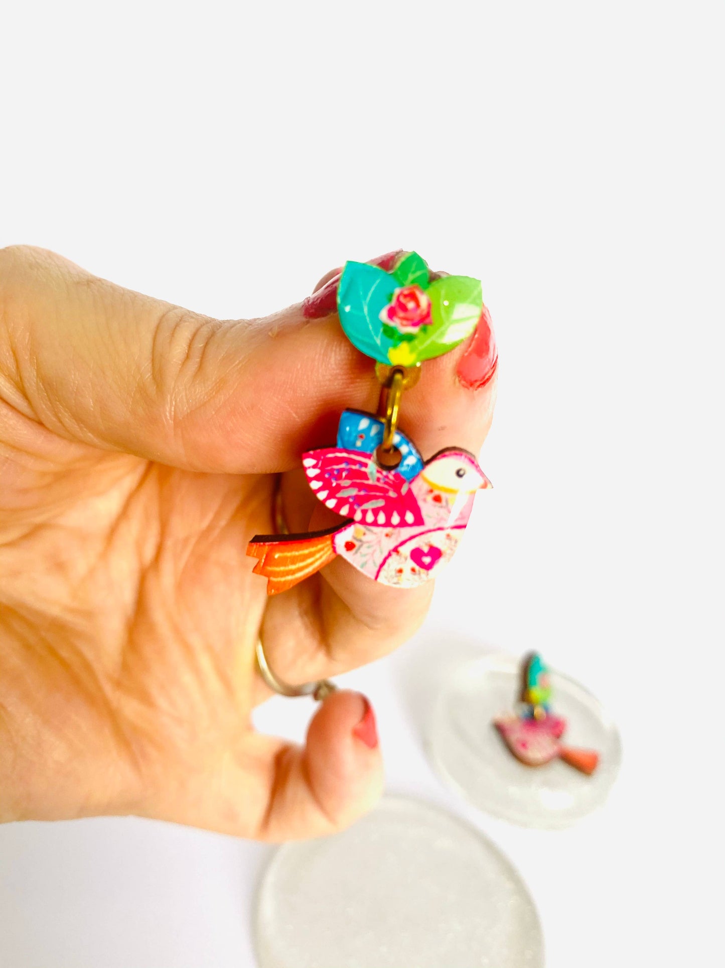 Rosie Rose Parker - Love bird statement earrings