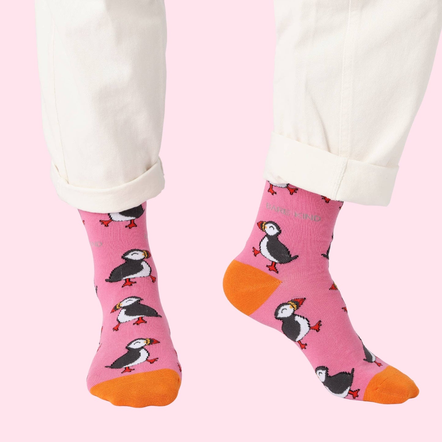 Bare Kind - Pink Puffin Socks