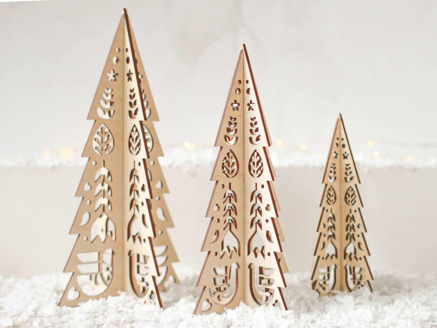 Rocket and Fox - Christmas Tree Set Folk Cutout Design