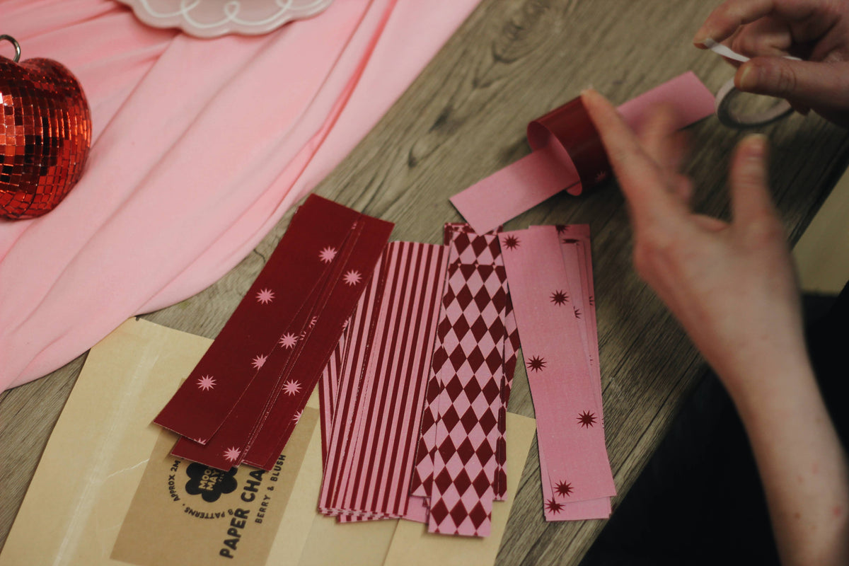 Berry & Blush | Paper Chain Kit Valentines Party Decor