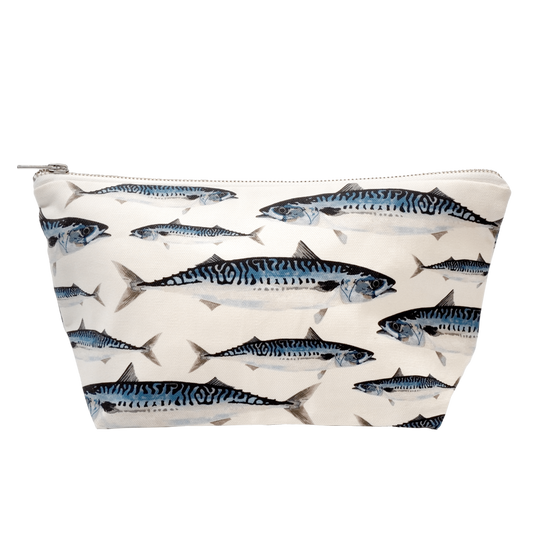 Mackerel Wash Bag - British Made - Blue Toiletry Bag