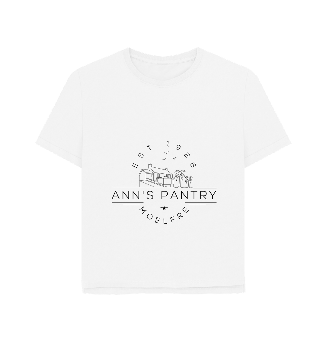 White Ann's Pantry Women's Boxy tee Logo 1