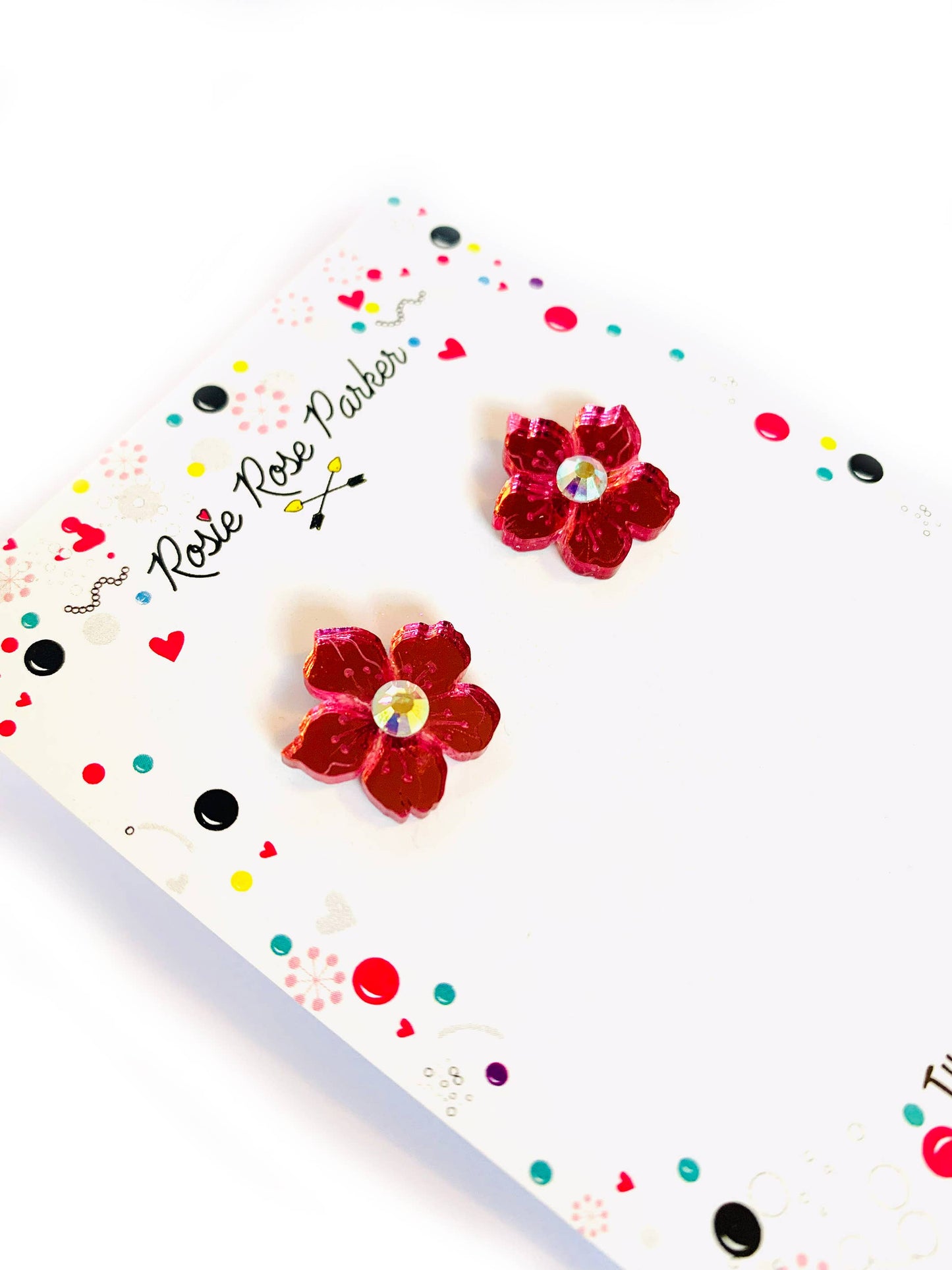 Rosie Rose Parker - Summer flower studs ladies flower studs summer jewellery uk
