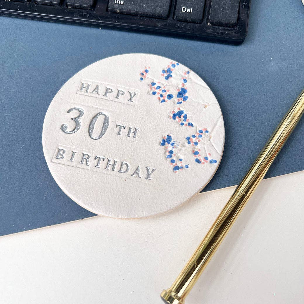 30th Birthday Floral Coaster