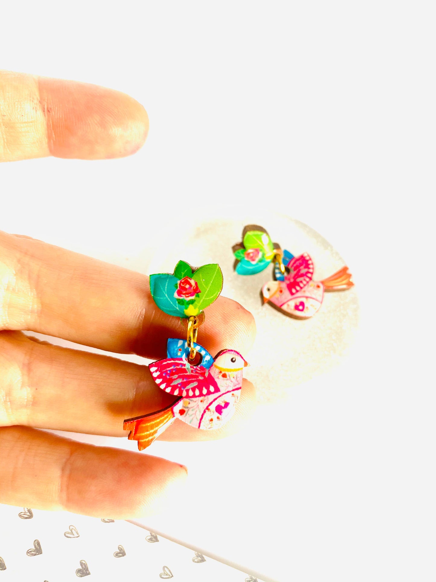 Rosie Rose Parker - Love bird statement earrings