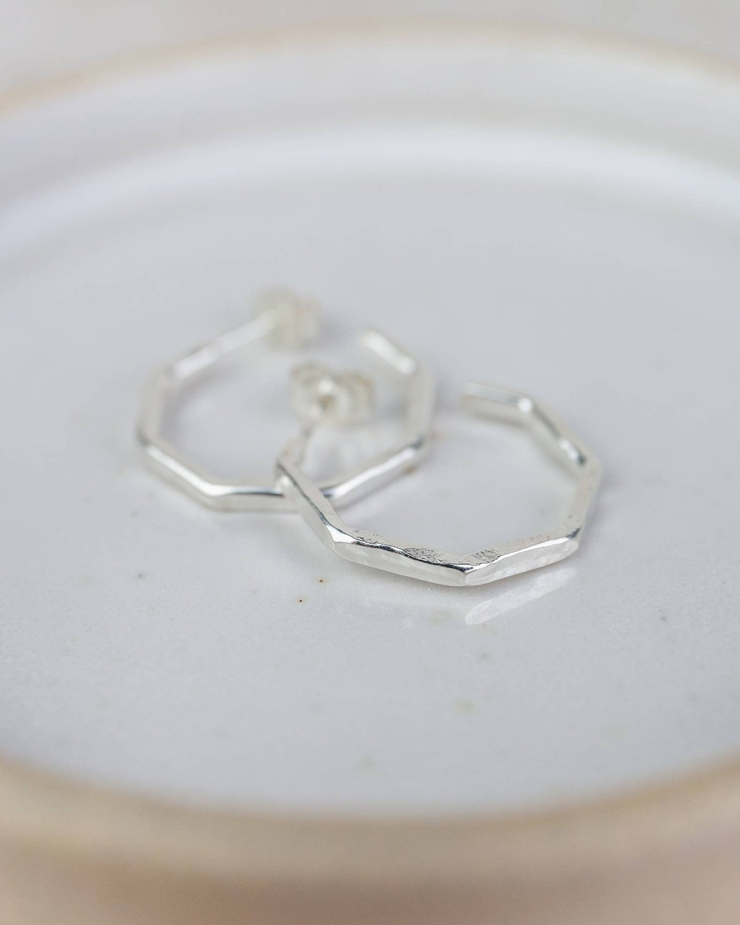 Lucy Kemp Jewellery - Sterling Silver Everyday Octagon Hoops