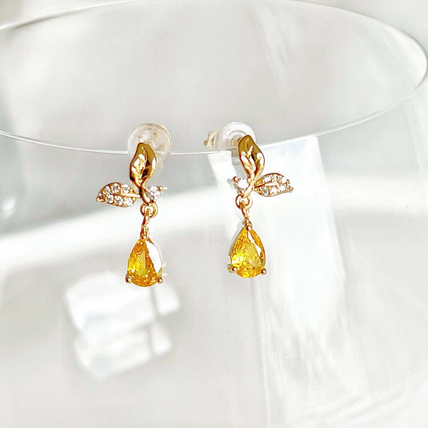 Ninaouity - Mini Lemon and Leaves Earrings