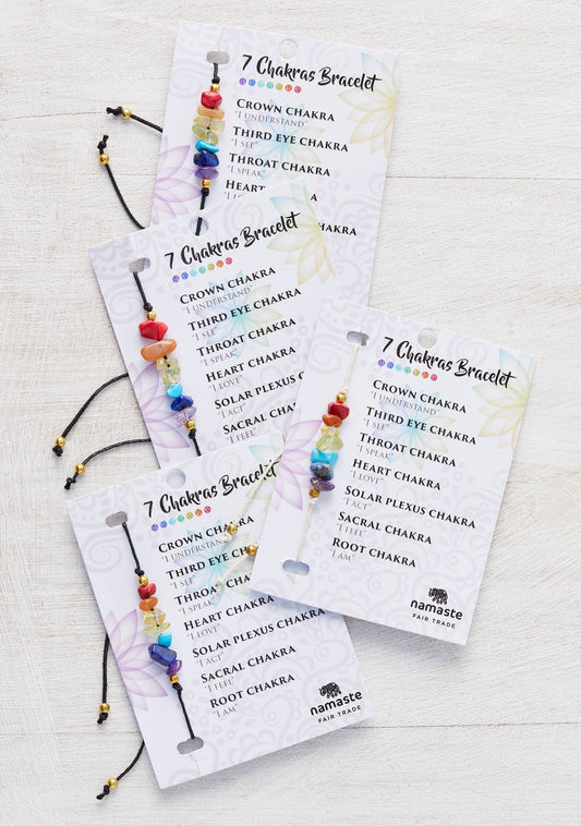Namaste - Chakra Gemstone Bracelet On Card