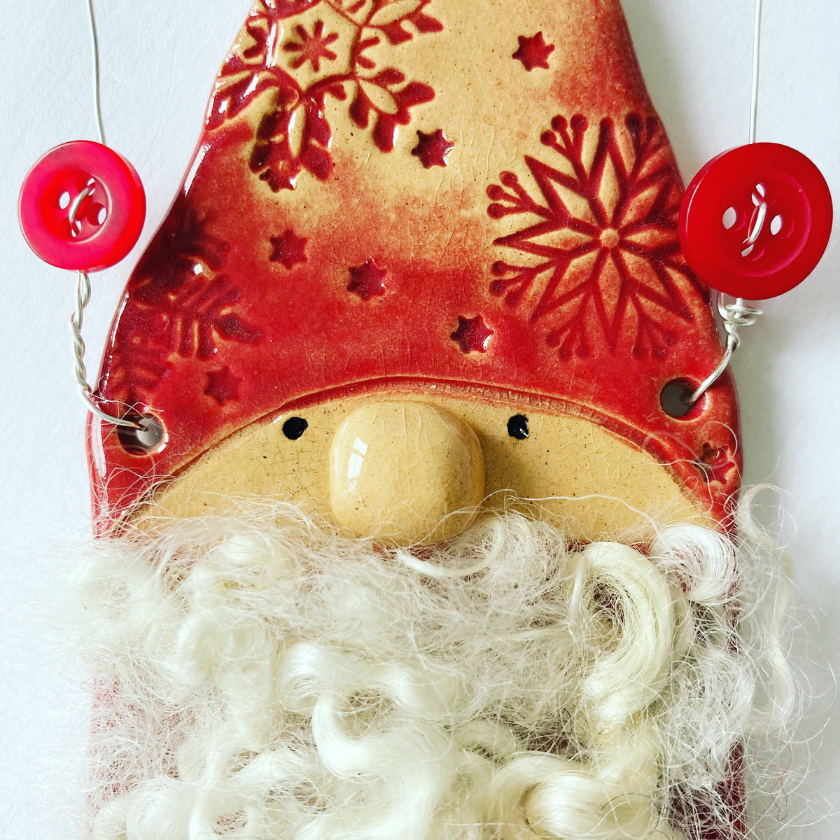 Ceramic Christmas Gnome Santa Ornament with Free UK Delivery