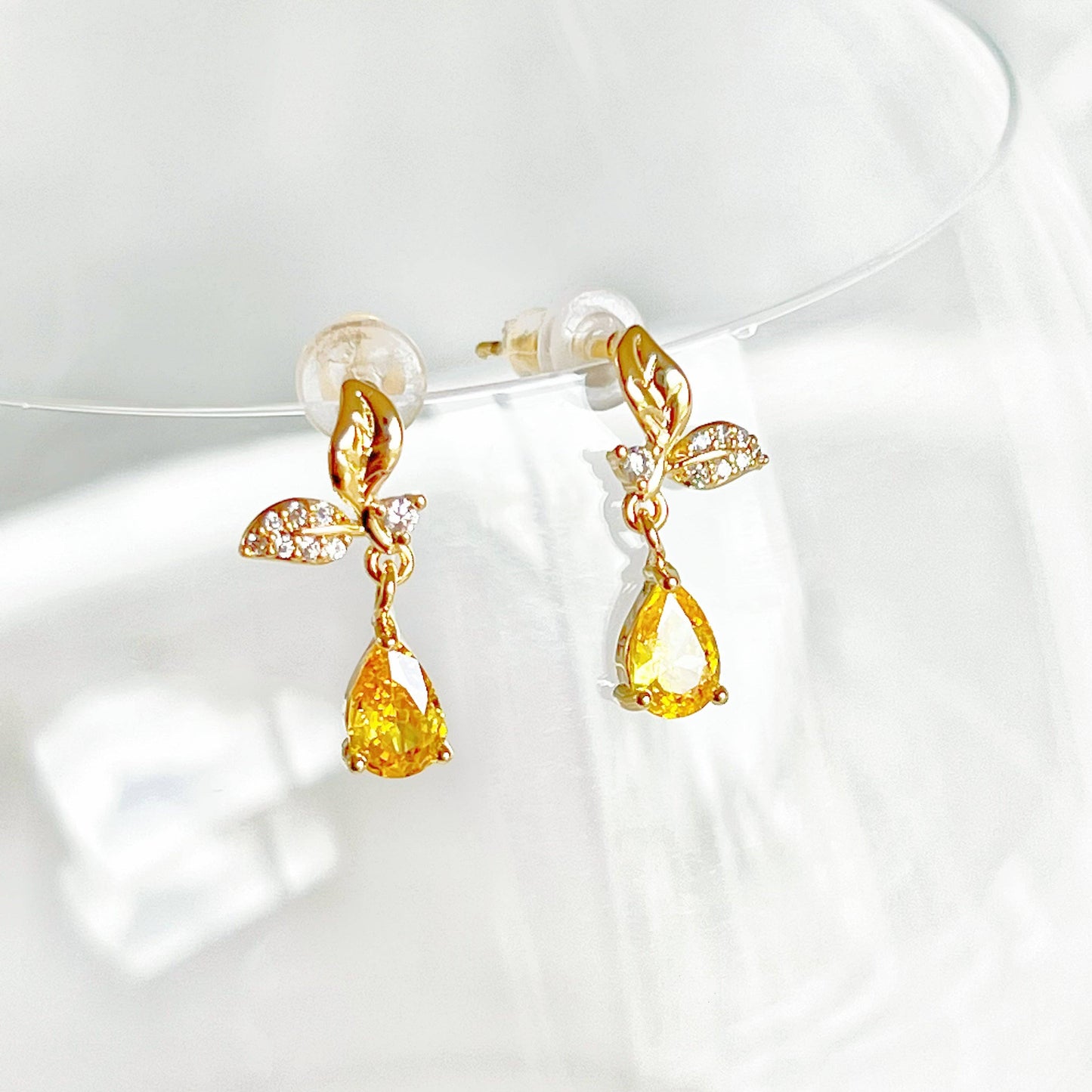 Ninaouity - Mini Lemon and Leaves Earrings