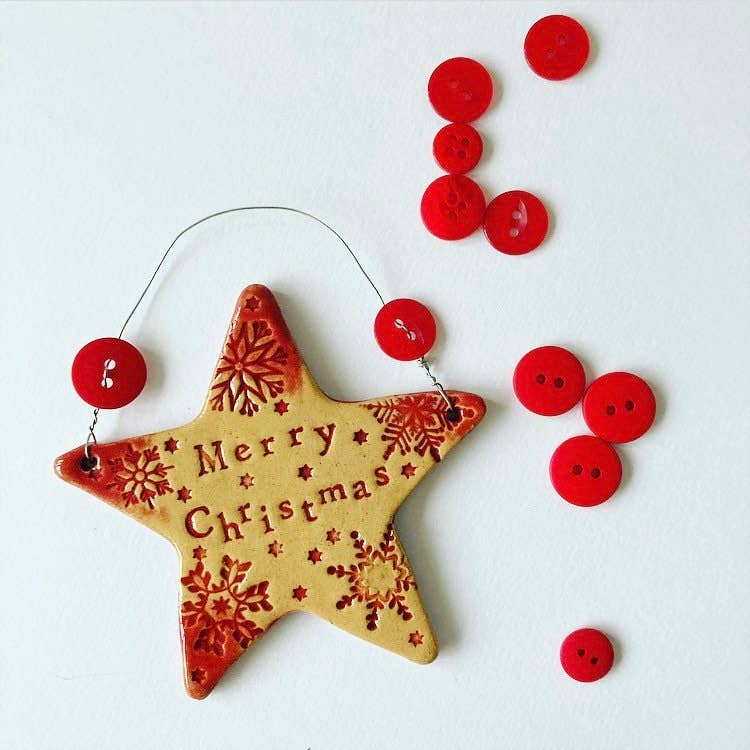 Merry Christmas Star/Bauble Tree Decoration from Wales