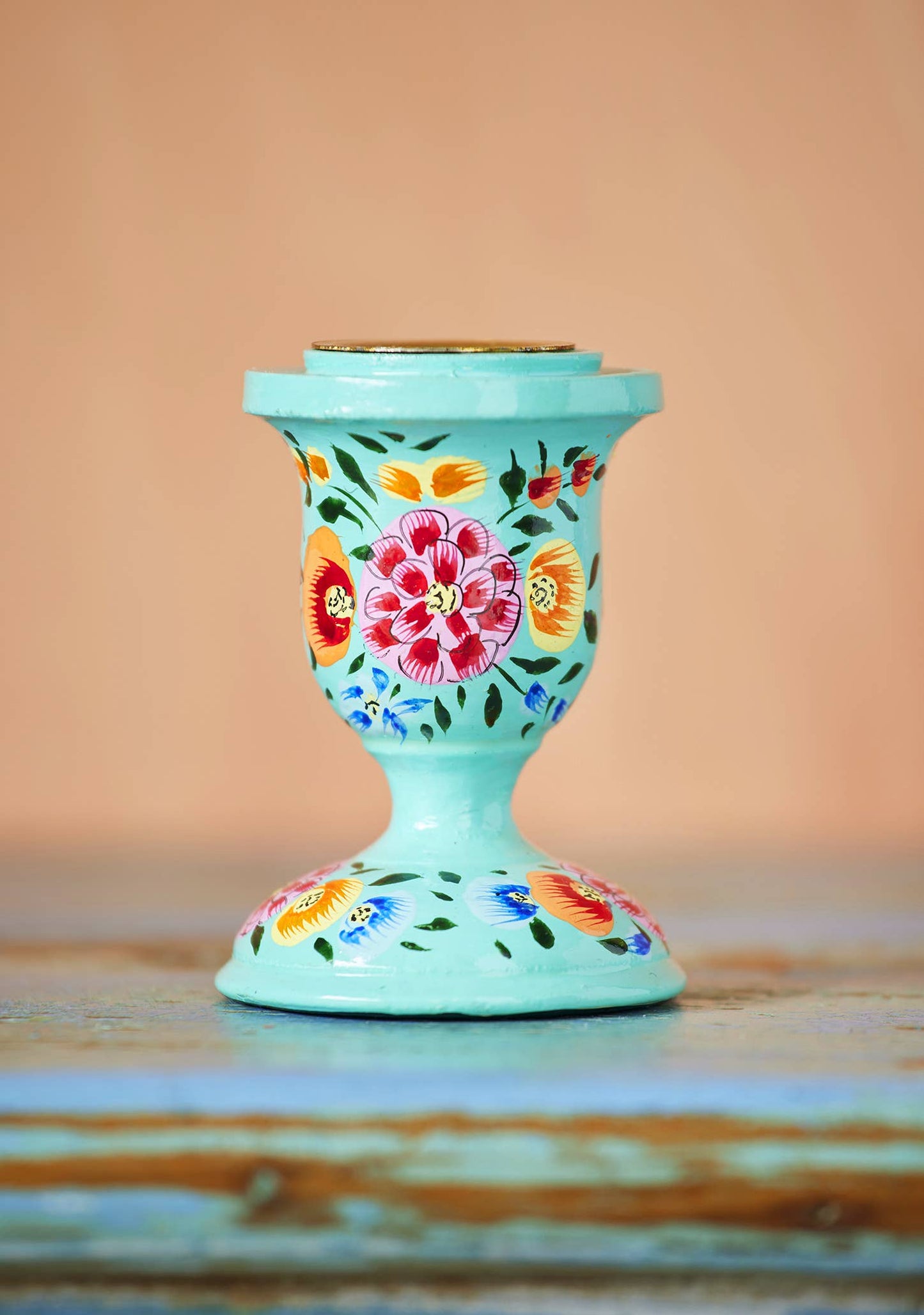Namaste - Hand Painted Kashmiri Candlestick