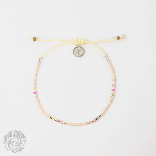 Pineapple Island -  Alila Dainty Beaded Anklet, Beach Anklet by Koh Surf: Pink Tones