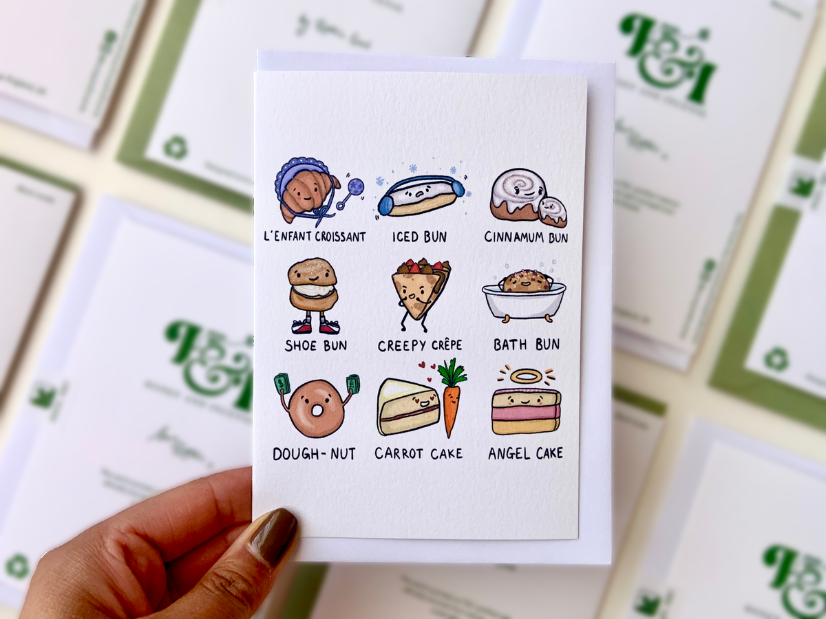 Honey & Incense - Types of Cake - Puns Card | Cafe De Pun 