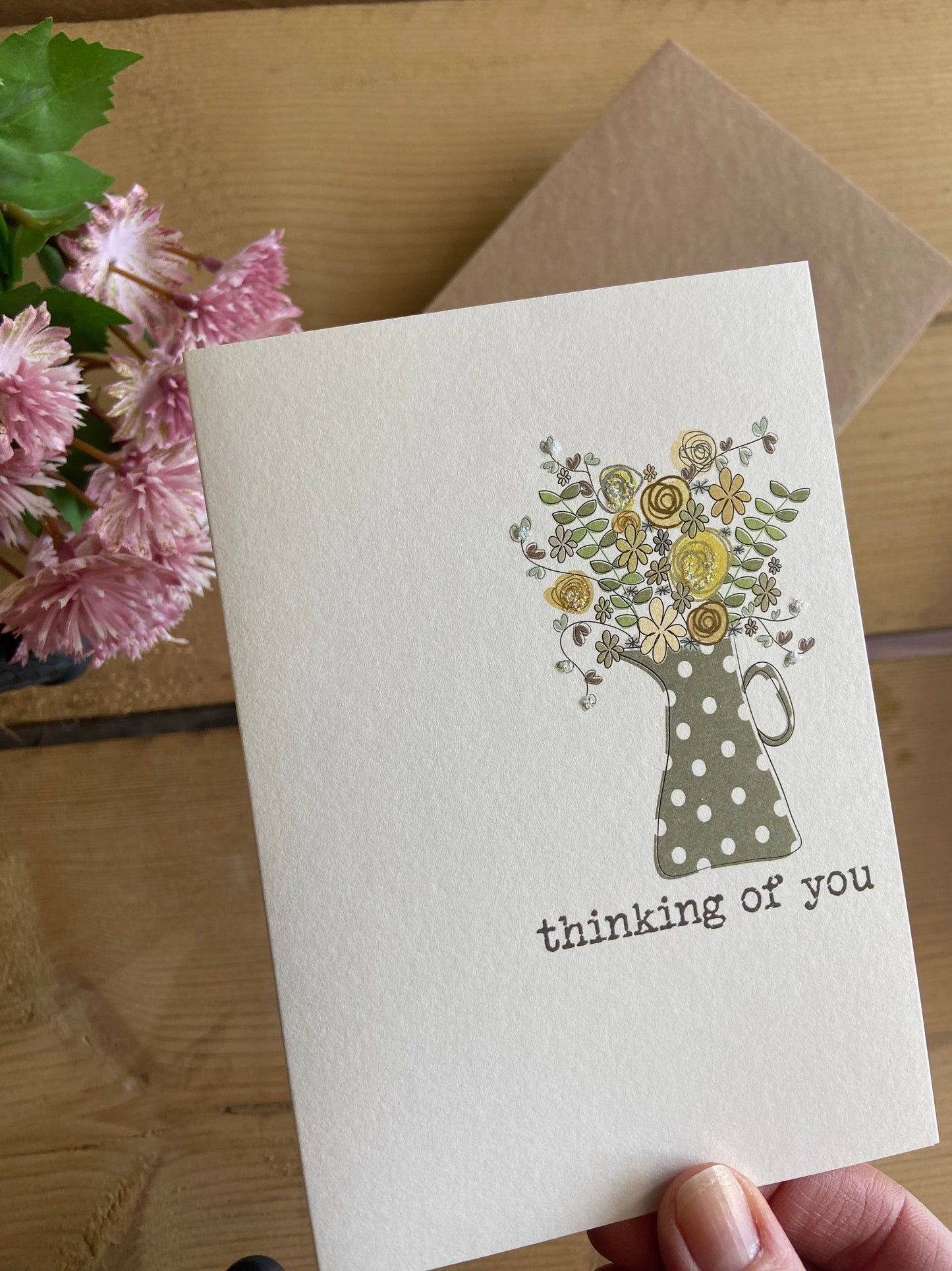 Thinking of You - Grey Flower Jug