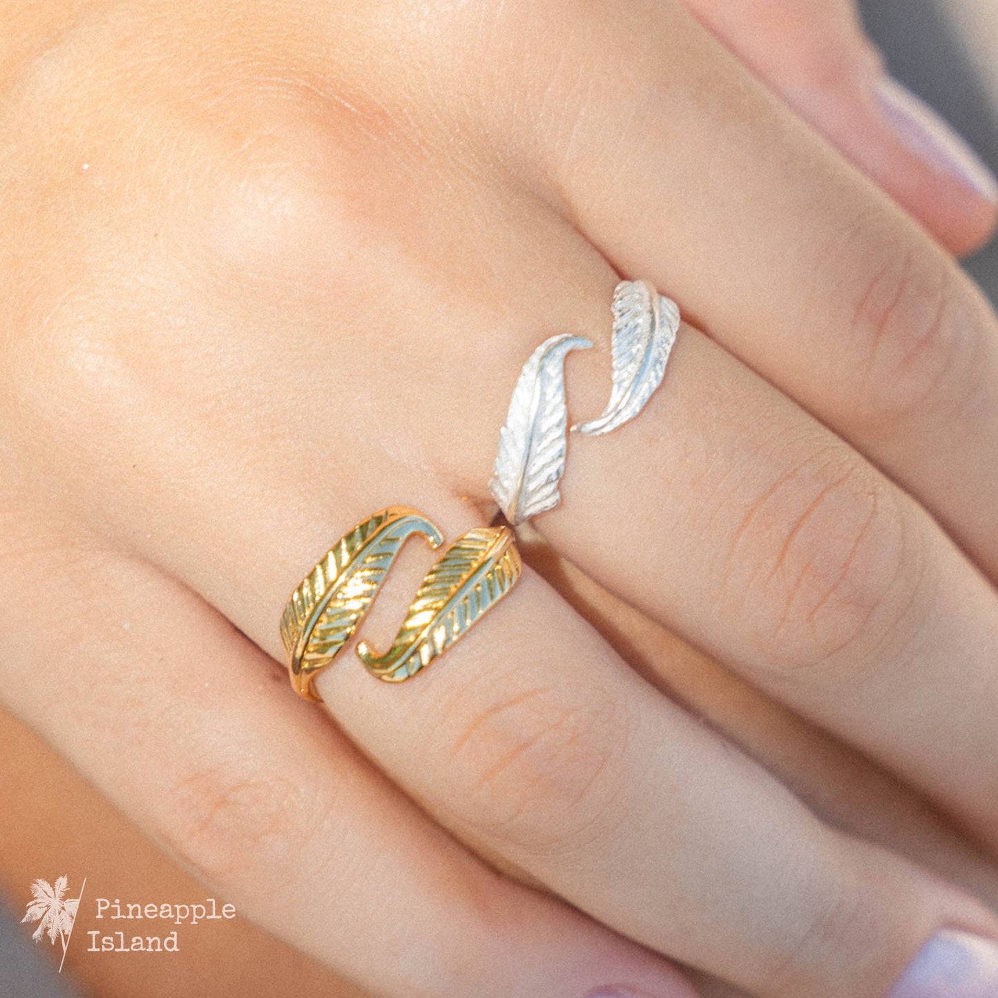 Pineapple Island - Bocca Feather Ring, Adjustable Ring,  by Pineapple Island - ST-022
