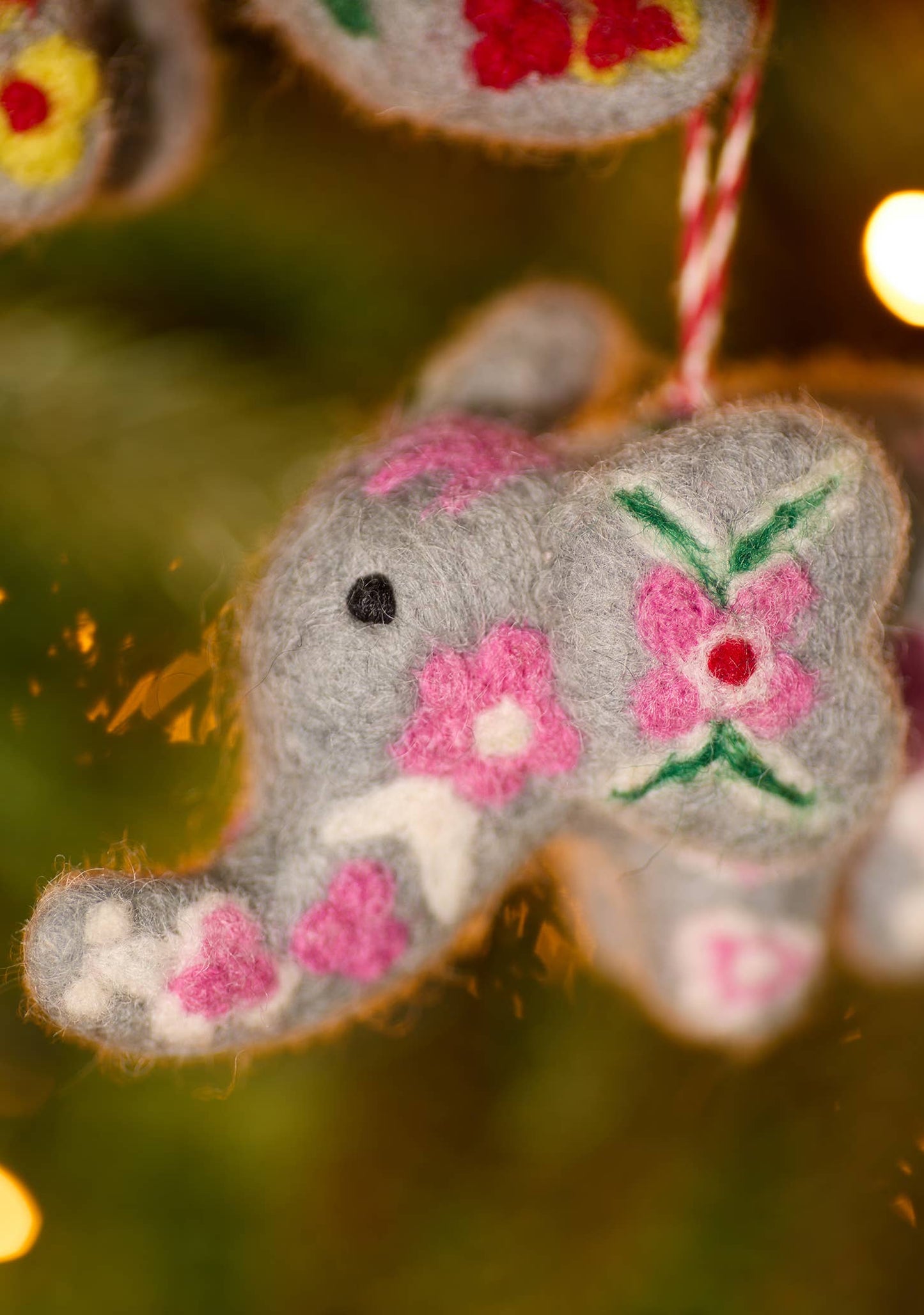 Namaste - Embroidered Felt Elephant Decoration