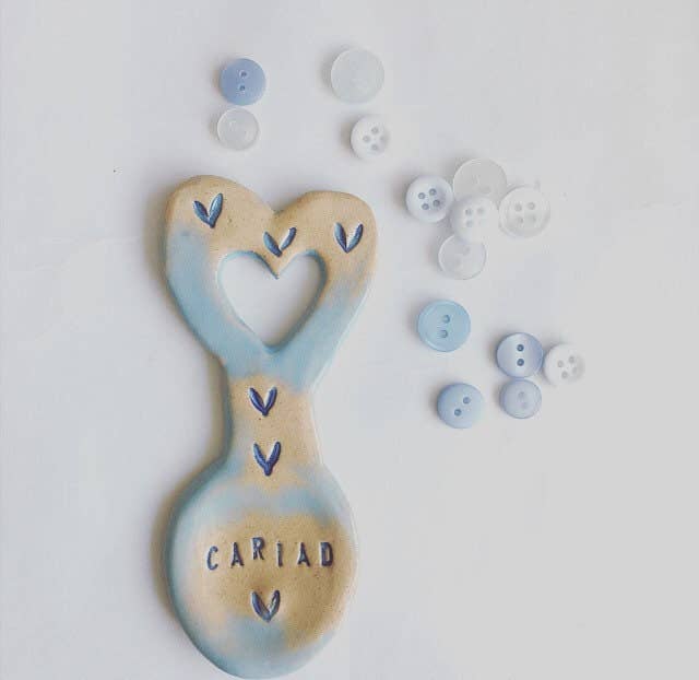Small Ceramic Love Spoon: Welsh Cariad Gift, Made in UK
