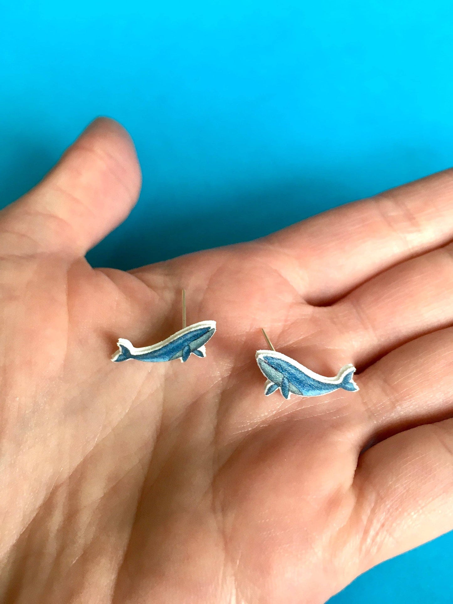 RatBeanCat - Little blue whale earrings