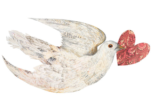 Clare O’Neill Artworks - Dove Heart birch plywood decoration