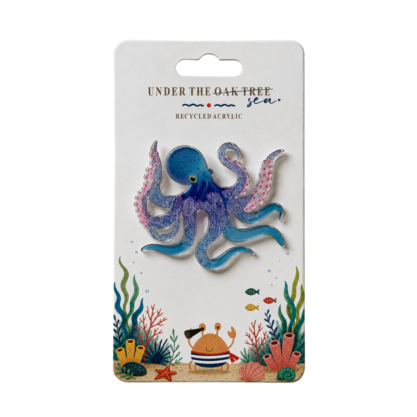 Brooch Pin Badge - Octopus Beach Summertime Seaside Coastal