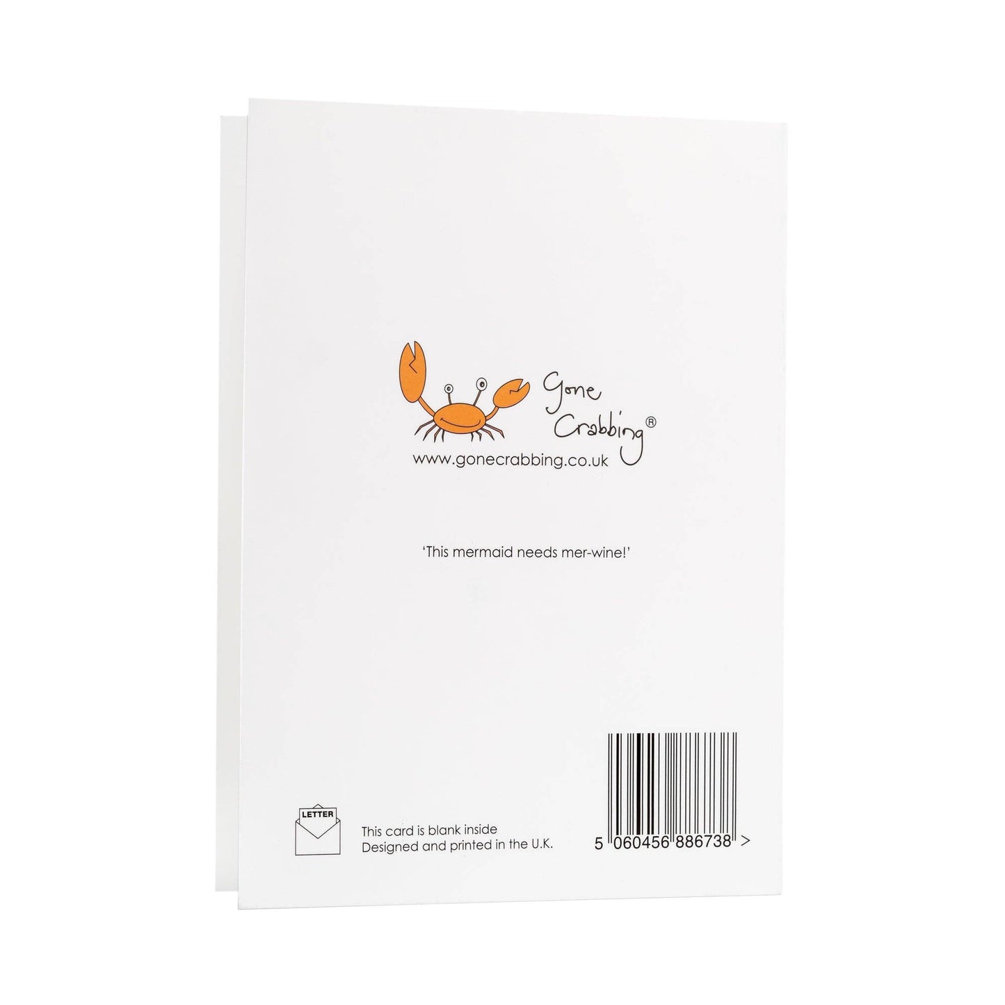 Gone Crabbing - This Mer-maid needs Mer-Wine Greeting Card