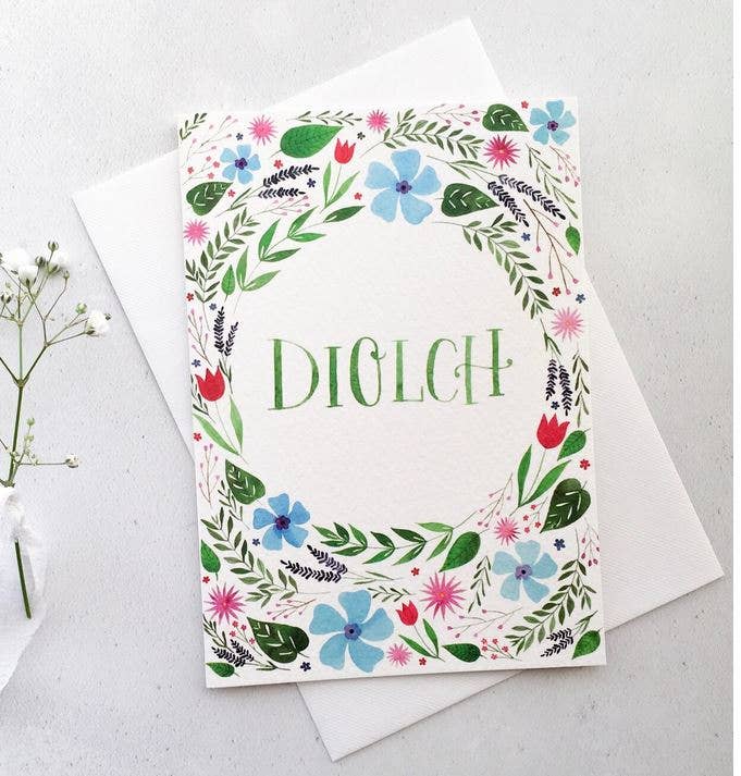 Welsh Thank You Card - Diolch