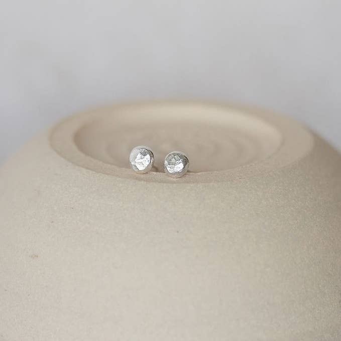 Sterling Silver Nugget Studs - Medium and Small