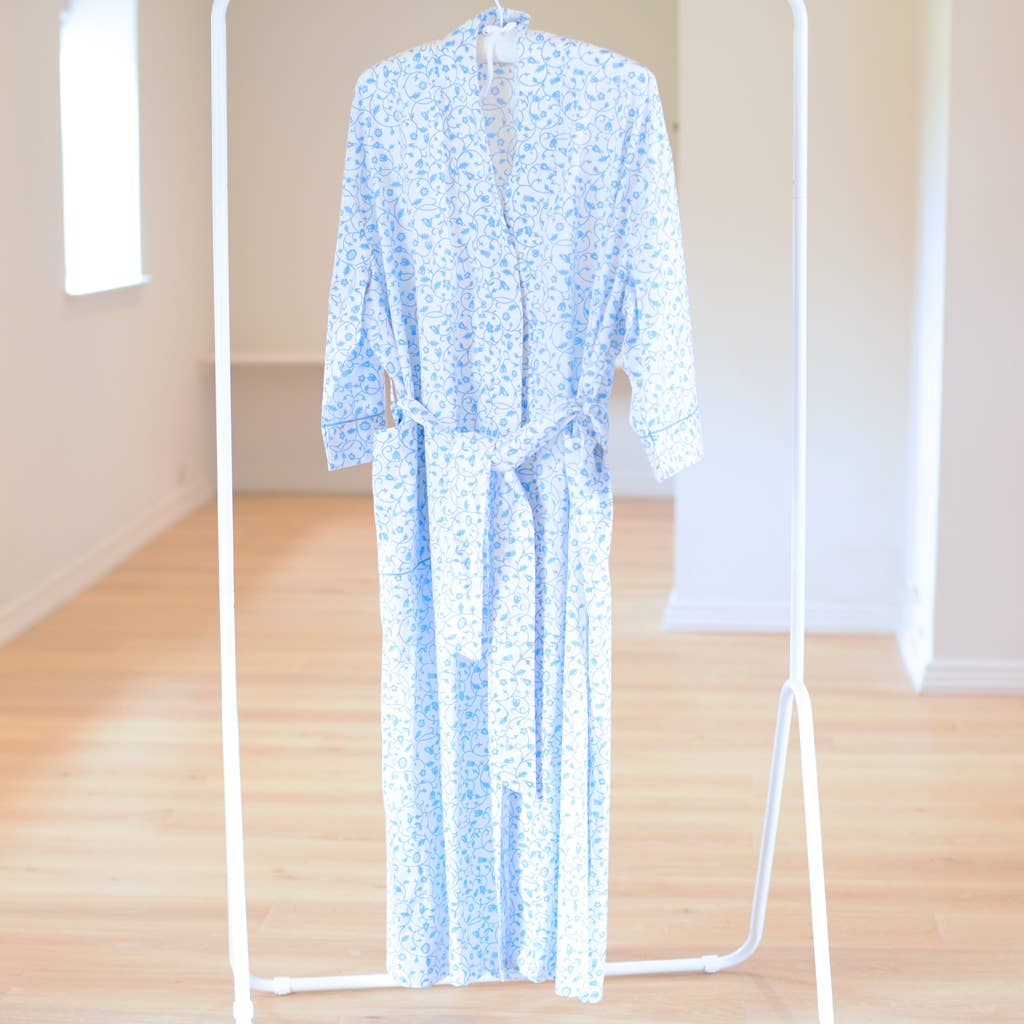 Blue & White Company Blue Botanical Robe