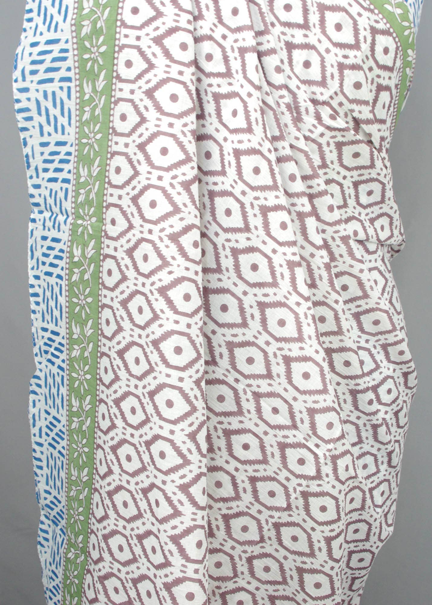 Kantha Decor - Beach  Coverup Sarong Pareo - Brown Honeycomb