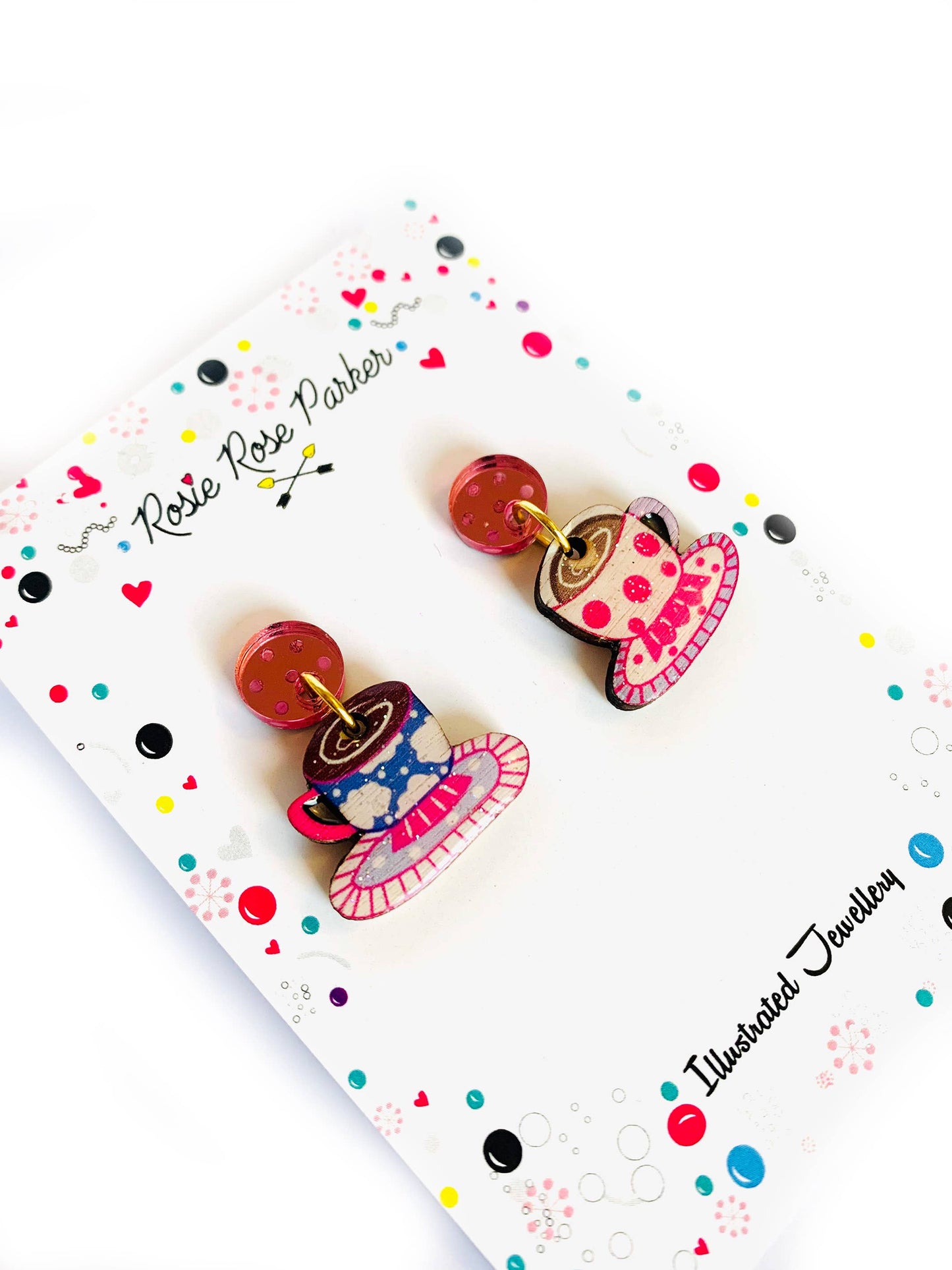 Rosie Rose Parker - Coffee cup statement earrings