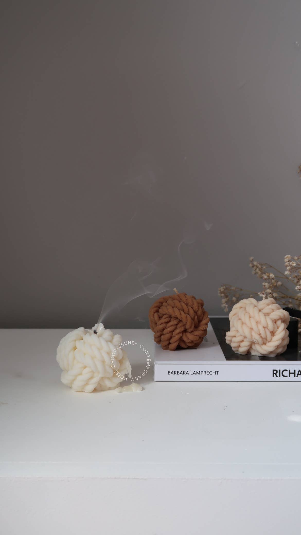 Jeune Home - Knot Pillar  Soy Candle