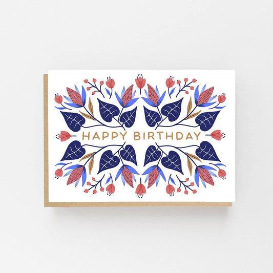 Lomond Paper Co - Happy Birthday - Floral Winter Design